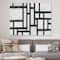 Designart - Black and White Labyrinth geometric - Mid-Century Modern Canvas Art